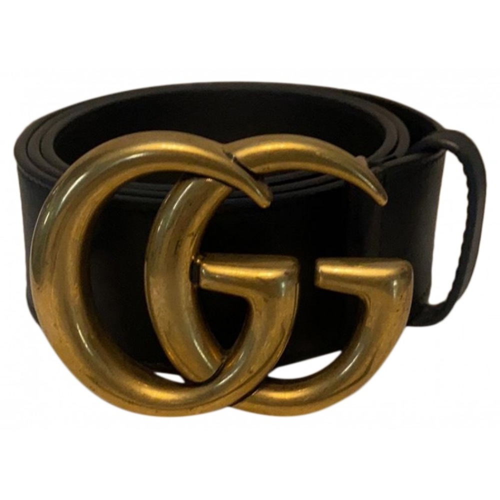Gucci Leather belt with double G buckle